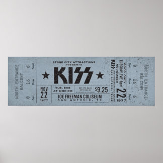 Affiche KISS Concert Ticket – Vintage Rock Wall Art Print