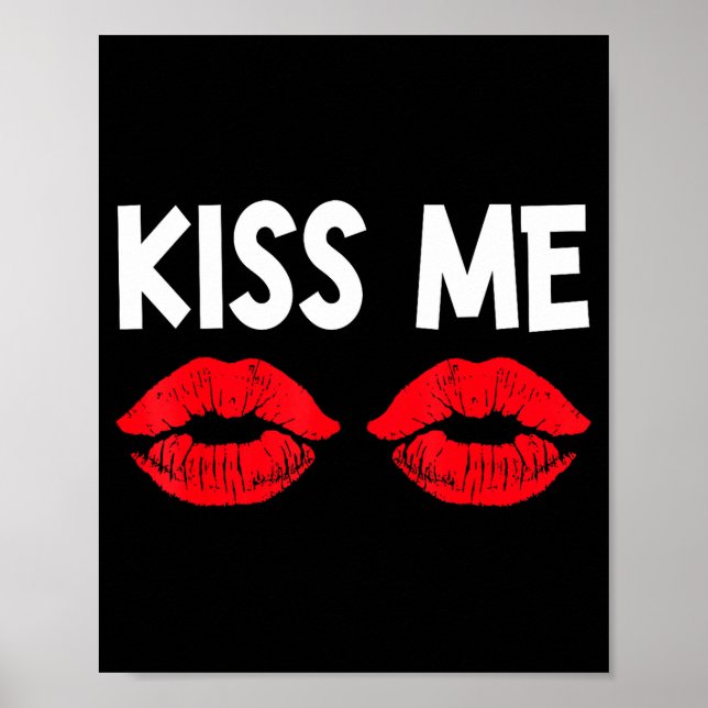 Affiche Kiss Me Funny Couples Tee Valentine's Day Couple M (Devant)