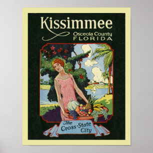 Affiche Kissimmee Floride tourisme vintage publicité