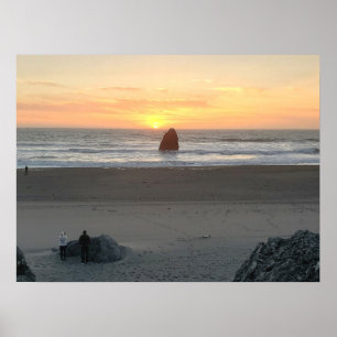 Affiche Kissing Rock dans Gold Beach Oregon au coucher du