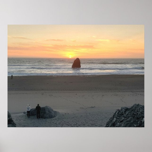Affiche Kissing Rock dans Gold Beach Oregon au coucher du  (Devant)