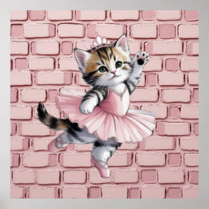 Affiche Kit de fête d'anniversaire pour fille avec chaton