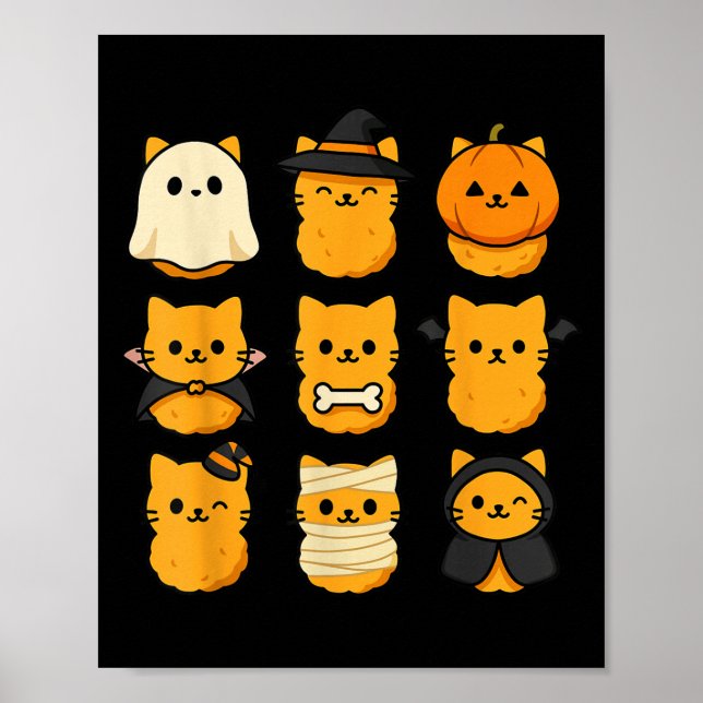 Affiche Kit de Halloween Nugggets de chaton Pun de nourrit (Devant)