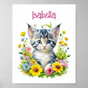 Affiche Kit de peinture à l'aquarelle personnalisé avec fl