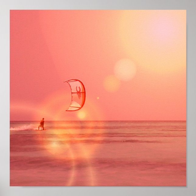 Affiche Kiteboarder Sunset Print (Devant)