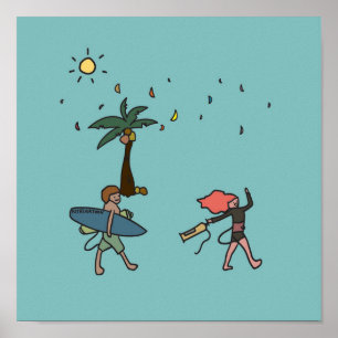 Affiche Kiteboarding/kitesurfing- Let's go kitesurfing
