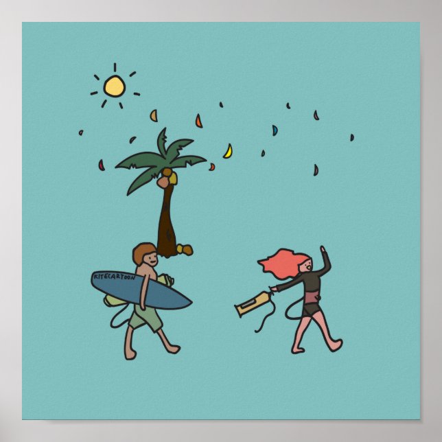 Affiche Kiteboarding/kitesurfing- Let's go kitesurfing (Devant)