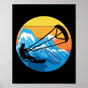 Affiche Kitesurf Kitesurf Kiteboarding Retro Vintage