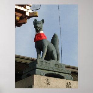 Affiche Kitsune キ ツ ネ (Fox) avec Bijou à la bouche