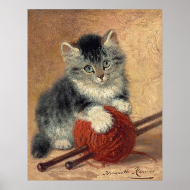 Affiche Kitten avec une boule de laine CC1172 Ronner-Knip (Devant)