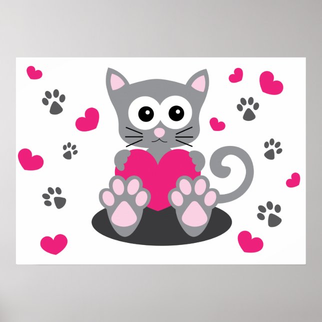Affiche Kitten et les coeurs (Devant)