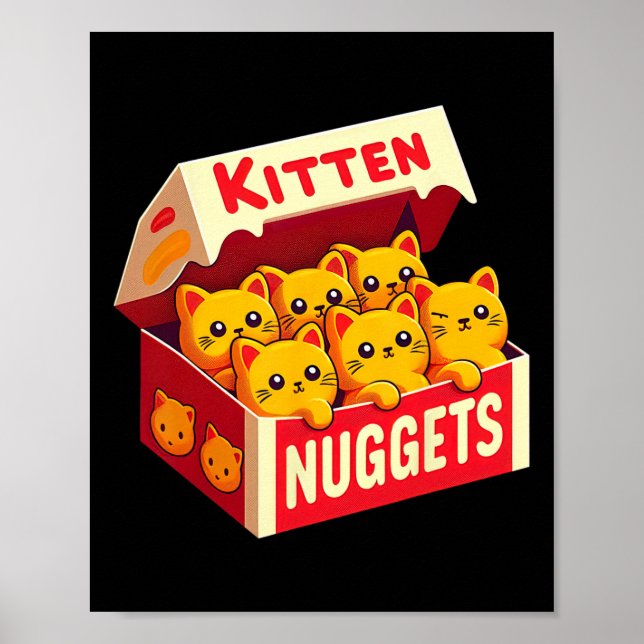 Affiche Kitten Nuggets Alimentation Pun Amoureux des chats (Devant)