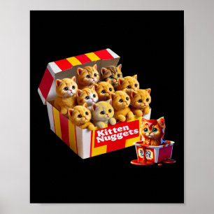 Affiche Kitten Nuggets Amoureux des chats Cadeau Alimentat