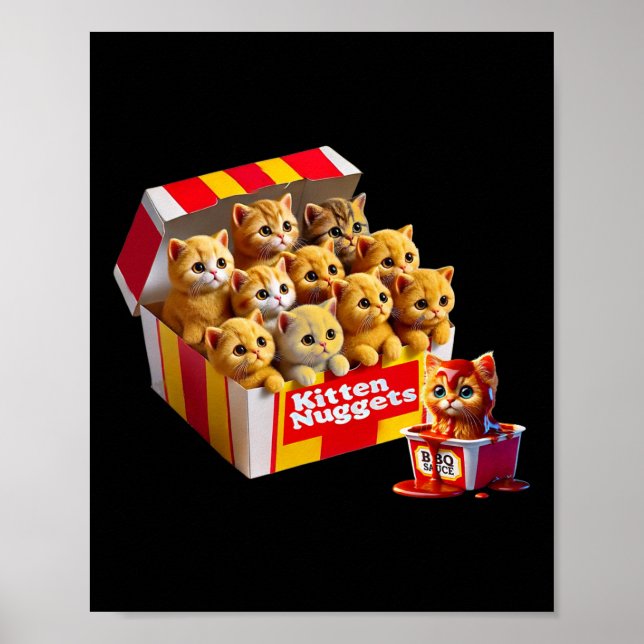 Affiche Kitten Nuggets Amoureux des chats Cadeau Alimentat (Devant)