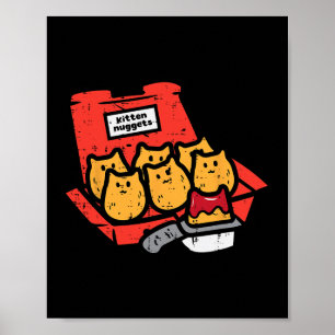 Affiche Kitten Nuggets Cute Restauration Rapide Nourriture
