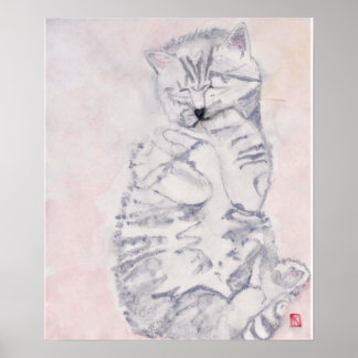 Affiche Kitten Watercolor by Karen Poppy - Print (Matte)