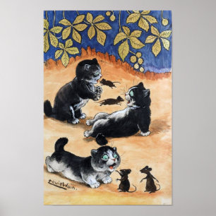 Affiche Kittens et Rats, Louis Wain