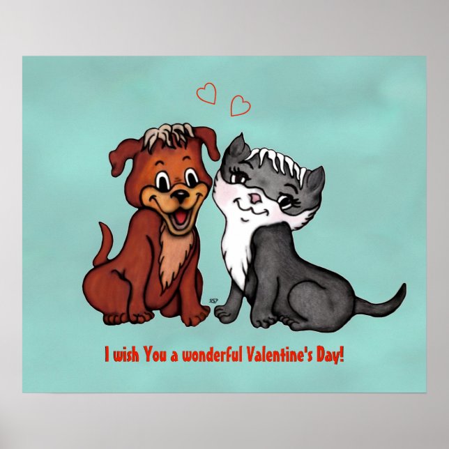 Affiche Kitty and Puppy, Joyeuse Saint Valentin ! (Devant)