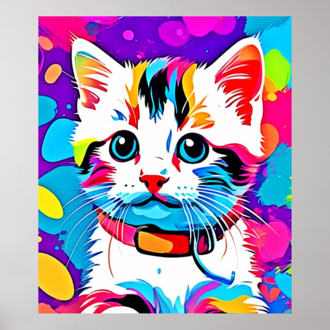Affiche Kitty Art coloré (Devant)