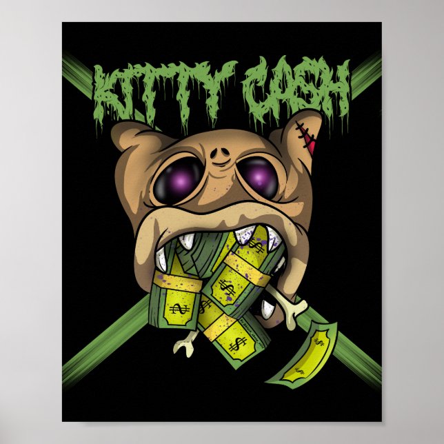 Affiche Kitty Cash Argent Chat Graffiti (Devant)
