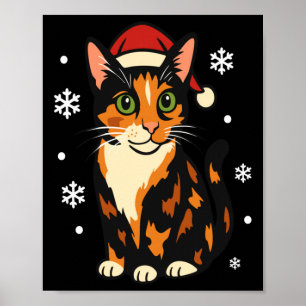 Affiche Kitty de vacances Design de chat de Noël mignon Un