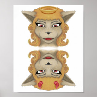 Affiche Kitty evil angel cute animals illustration