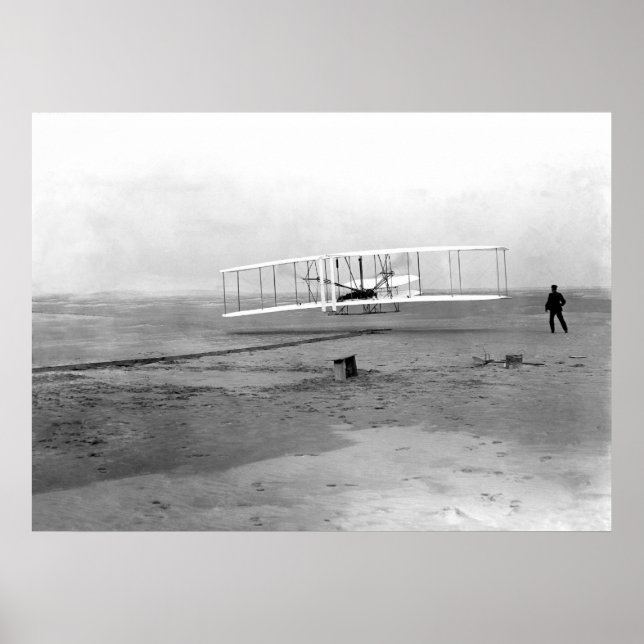 Affiche Kitty Hawk, NC Wright Brothers Première En Vol (Devant)