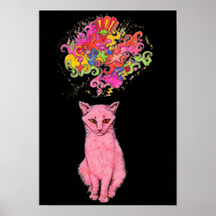 Affiche Kitty rose a des pensées psychédéliques