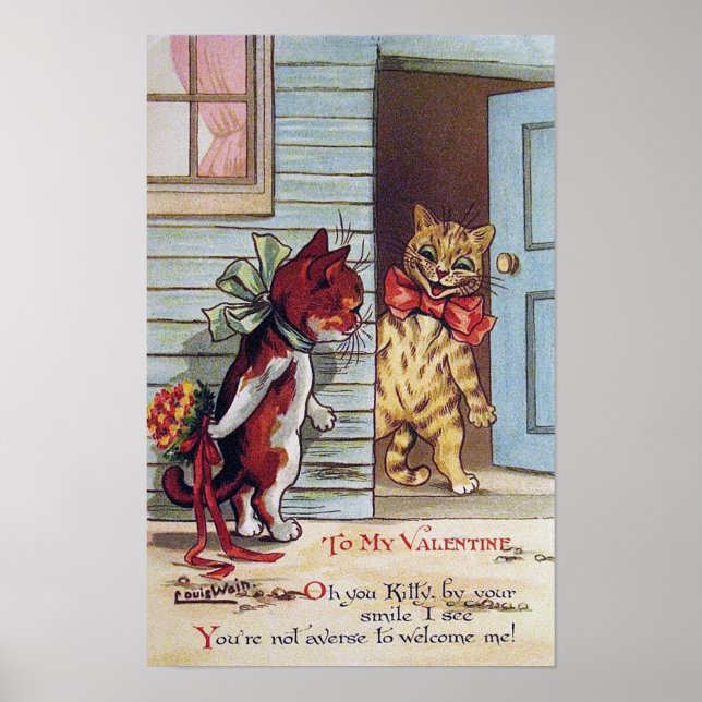 Affiche Kitty Valentine, Louis Wain (Devant)