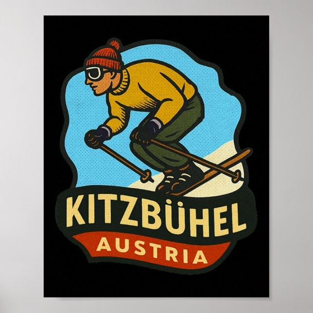 Affiche Kitzbühel Autriche Ski  (Devant)