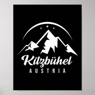 Affiche Kitzbühel Autriche Station de ski Ski Snowboard S
