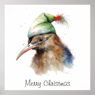 Affiche Kiwi de Noël cosy, personnalisable