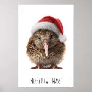 Affiche Kiwi de Noël mignon, personnalisé