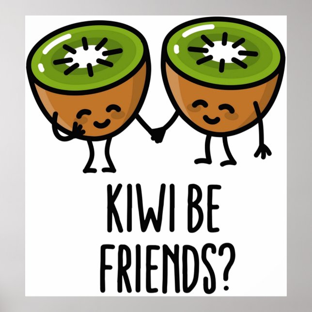 Affiche Kiwi être amis BFF Kawaii mignon couple amour frui (Devant)