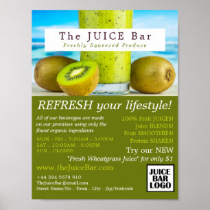 Affiche Kiwi Fruit, Bar à Jus Publicité