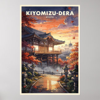 Affiche Kiyomizu-dera Kyoto Vintage Travel