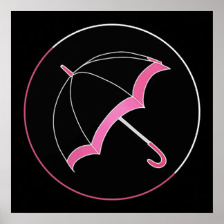 Affiche Klaus Hargreeves Parapluie rose Noir