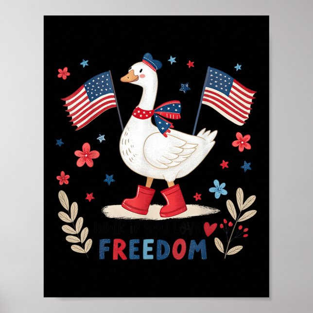 Affiche Klaxonnez Si Vous Aimez La Liberté Drapeau États-U (Devant)