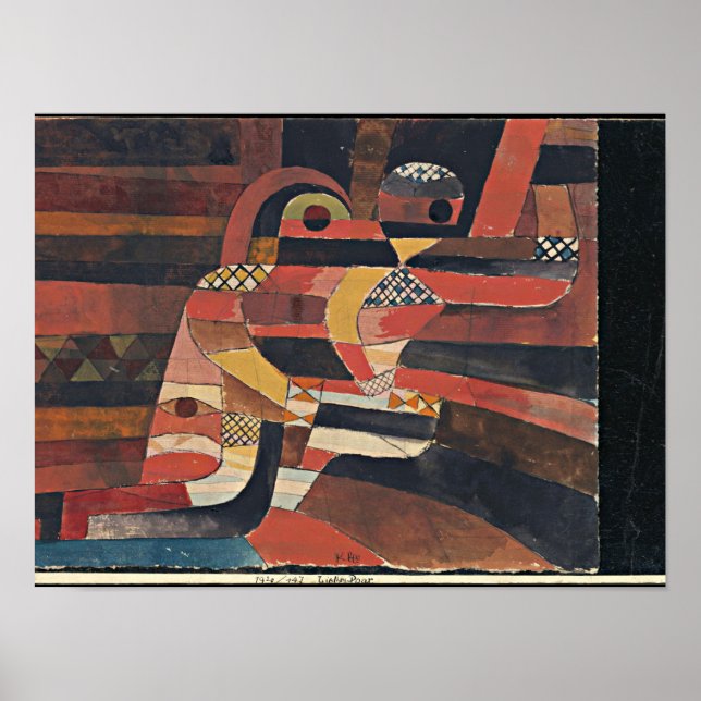 Affiche Klee - Amoureux, peinture colorée de 1920 (Devant)