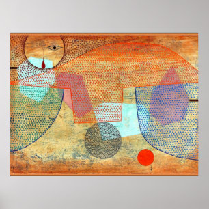 Affiche Klee - Coucher de soleil, oeuvre abstraite,