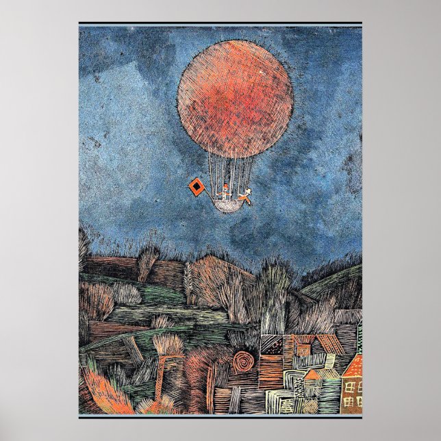 Affiche Klee - Der Luftballon, oeuvre d'art abstraite (Devant)