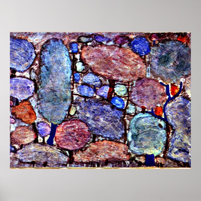 Affiche Klee - Forêt colorée (Devant)