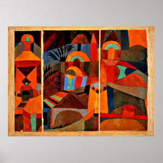 Affiche Klee - Jardins du Temple, oeuvres d'art abstraites