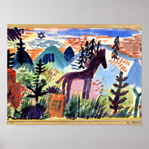 Affiche Klee - Le Cheval, célèbre peinture