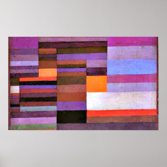 Affiche Klee - Le feu en soirée (Devant)