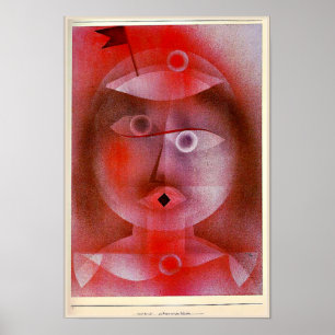 Affiche Klee - Le Masque avec le petit drapeau,