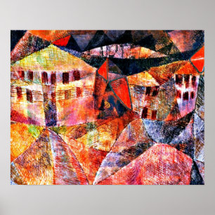 Affiche Klee - L'Hôtel, peinture célèbre,