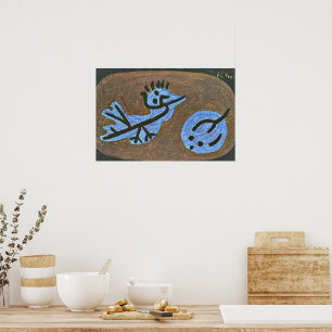Affiche Klee - Oiseau bleu citrouille