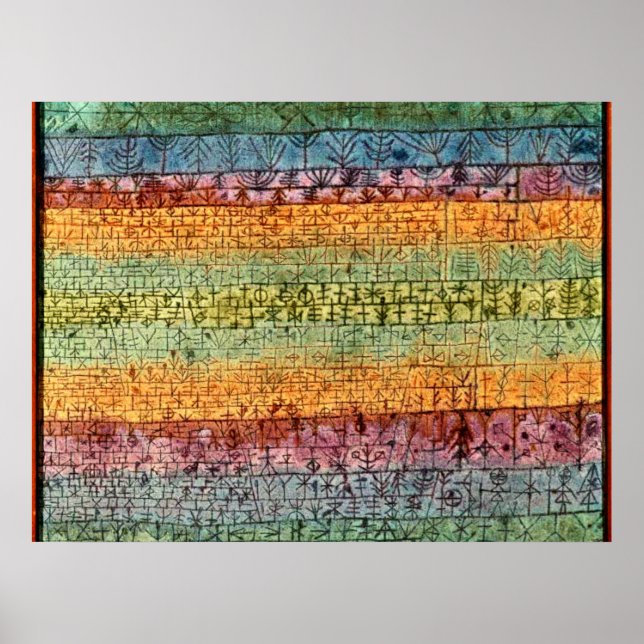 Affiche Klee - Tree Nursery, oeuvre d'art abstraite popula (Devant)