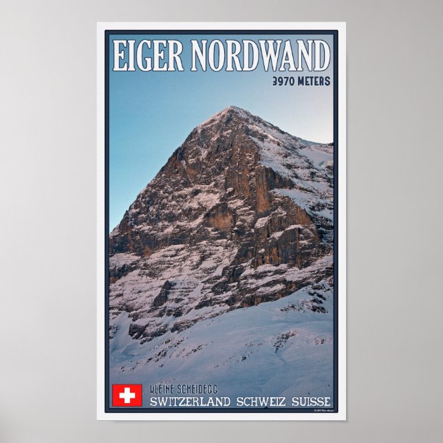 Affiche Kleine Scheidegg - Le mur nord de l'Eiger (Devant)